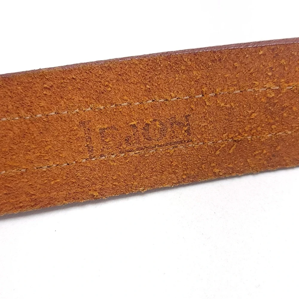 Lejon Mens Leather Belt Genuine Latigo USA‎ Brass Buckle Sz 50